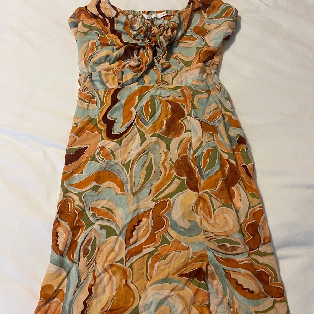 Lush Strapless Dress with Earthy Tones